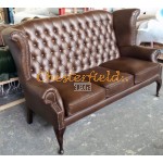 Chesterfield Queen pohovka pre 3 obosy Antik hnedá A5