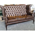 Chesterfield Queen pohovka pre 3 obosy Antik hnedá A5