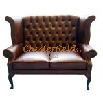 Chesterfield Queen pohovka pre 2 obosy Antik hnedá A5