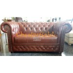 Dvojsedačka Chesterfield Williams Antik Cognac