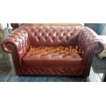 Dvojsedačka Chesterfield Williams Antik Cognac