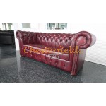 Chesterfield Williams XL pohovka pre 3 osoby Antik bordová A7