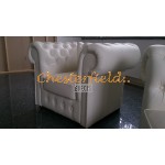 Kreslo Chesterfield Classic Perleťovo biela