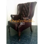 Kreslo-ušiak Chesterfield St.James Antik bordová 