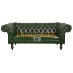 Chesterfield Diva pohovka pre 3 osoby Antik zelená A8