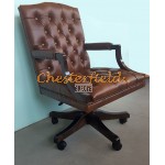  Kreslo Chesterfield King Antik starozlatá (Otáčacia stolička)