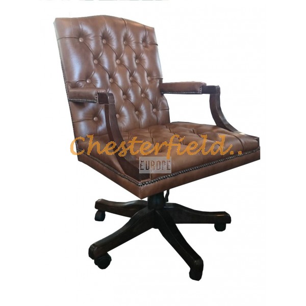  Kreslo Chesterfield King Antik starozlatá (Otáčacia stolička)