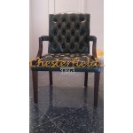 Kreslo Chesterfield King Antik zelená