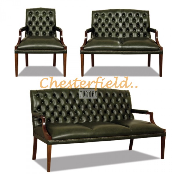 Chesterfield King 321 Antik zelená A8 sedacia súprava 