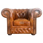 Kreslo Chesterfield Lord XL Antik starozlatá