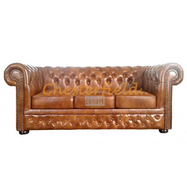 Chesterfield Lord pohovka pre 3 osoby Antik starozlatá S12