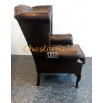 Kreslo-ušiak Chesterfield Queen Antik hnedá