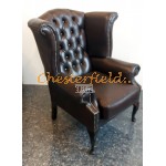 Kreslo-ušiak Chesterfield Queen Antik hnedá