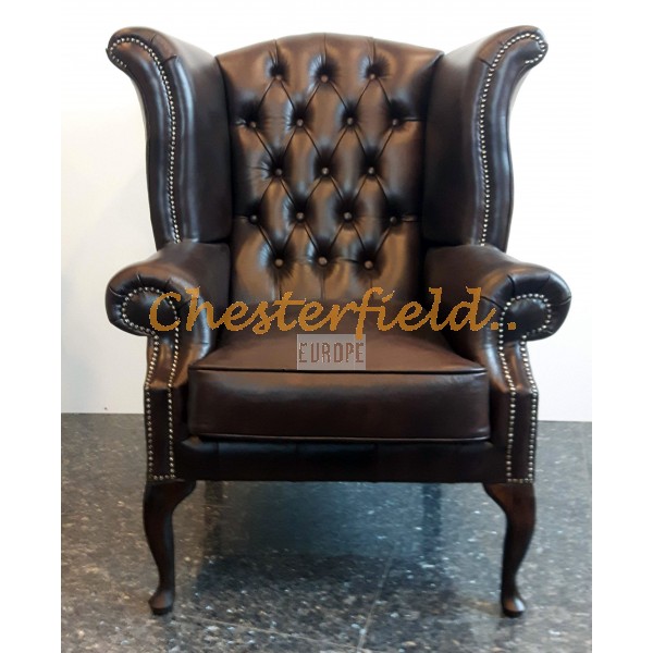 Kreslo-ušiak Chesterfield Queen Antik hnedá