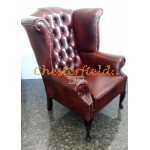 Kreslo-ušiak Chesterfield Queen Antik bordová 