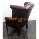 Kreslo-ušiak Chesterfield Queen Antik stredne hnedá