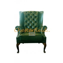 Kreslo-ušiak Chesterfield St.James Antik zelená