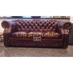 Chesterfield Windsor pohovka pre 3 osoby Antik bordová A7