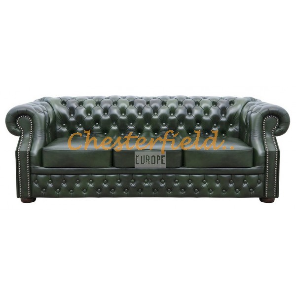 Chesterfield Windsor XL pohovka pre 3 osoby Antik zelená A8