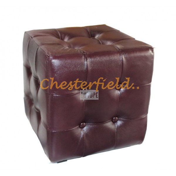 Chesterfield Cube podnožka Antik bordová A7