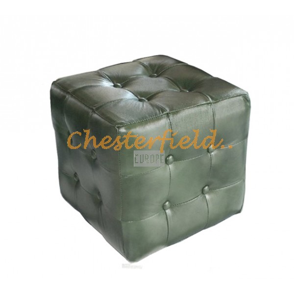 Chesterfield Cube podnožka Antik zelená A8