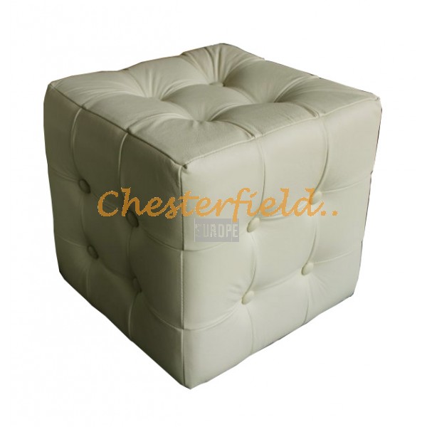 Chesterfield Cube podnožka Perleťovo biela K2