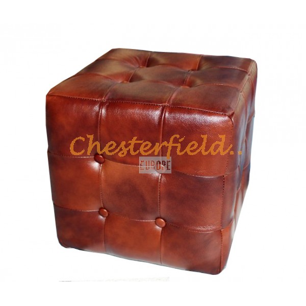 Chesterfield Cube podnožka Antik Whisky C12