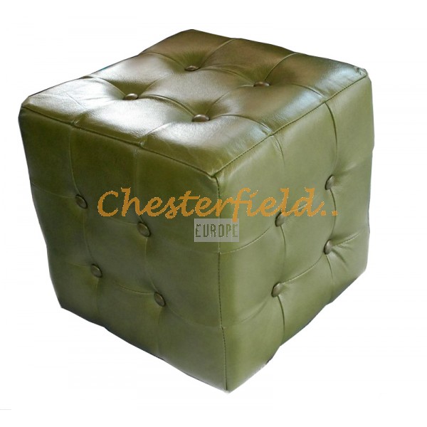 Chesterfield Cube podnožka Olivovo zelená S14