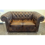 Dvojsedačka Chesterfield Classic XL Antik stredne hnedá 