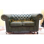 Dvojsedačka Chesterfield Classic Antik zelená