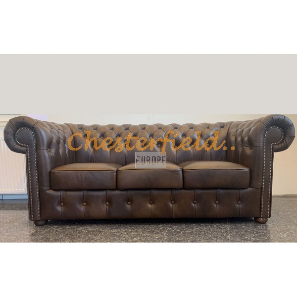 Chesterfield Classic XL pohovka pre 3 osoby Antik stredne hnedá A5M