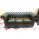 Chesterfield Classic pohovka pre 3 osoby Antik zelená A8