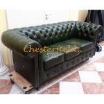 Chesterfield Classic pohovka pre 3 osoby Antik zelená A8