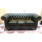 Chesterfield Classic pohovka pre 3 osoby Antik zelená A8