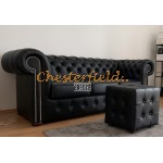 Chesterfield Classic pohovka pre 3 osoby Čierna K70