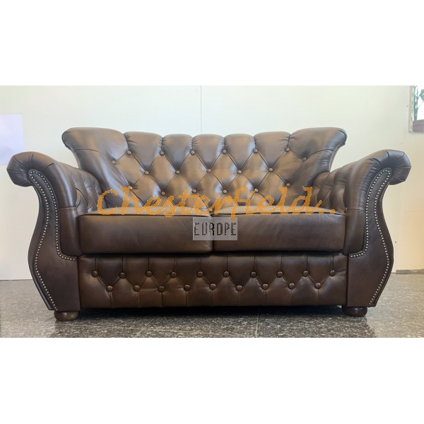 Chesterfield Monk pohovka pre 2 osoby Antik stredne hnedá A5M