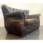 Chesterfield Monk pohovka pre 2 osoby Antik stredne hnedá A5M