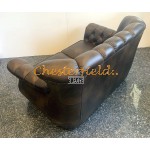 Chesterfield Monk pohovka pre 2 osoby Antik stredne hnedá A5M