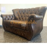 Chesterfield Monk pohovka pre 2 osoby Antik stredne hnedá A5M