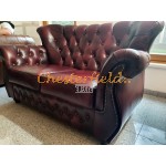 Chesterfield Monk pohovka pre 2 osoby Antik bordová A7