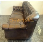 Chesterfield Monk pohovka pre 3 osoby Antik stredne hnedá A5M