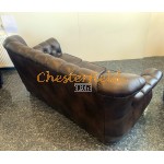 Chesterfield Monk pohovka pre 3 osoby Antik stredne hnedá A5M