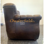 Chesterfield Monk pohovka pre 3 osoby Antik stredne hnedá A5M