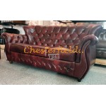 Chesterfield Monk pohovka pre 3 osoby Antik bordová A7