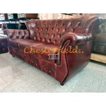 Chesterfield Monk pohovka pre 3 osoby Antik bordová A7