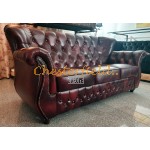 Chesterfield Monk pohovka pre 3 osoby Antik bordová A7