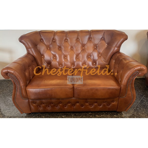 Chesterfield Monk pohovka pre 2 osoby Antik Whisky C12