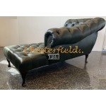 Chesterfield Recamiere Pompadour Antik zelená A8