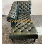 Chesterfield Recamiere Pompadour Antik zelená A8