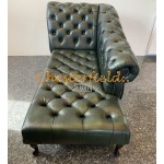 Chesterfield Recamiere Pompadour Antik zelená A8